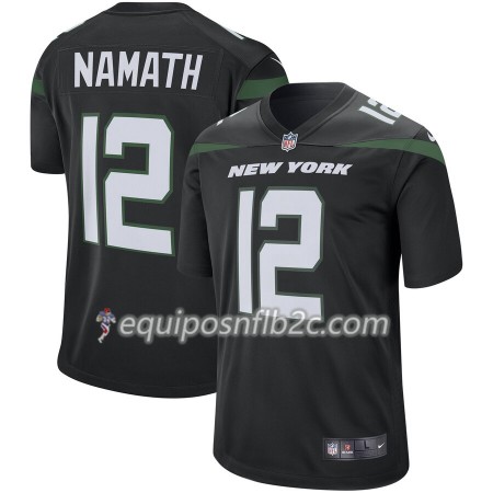 Camiseta Hombre NFL New York Jets Joe Namath 12 Nike Negro
